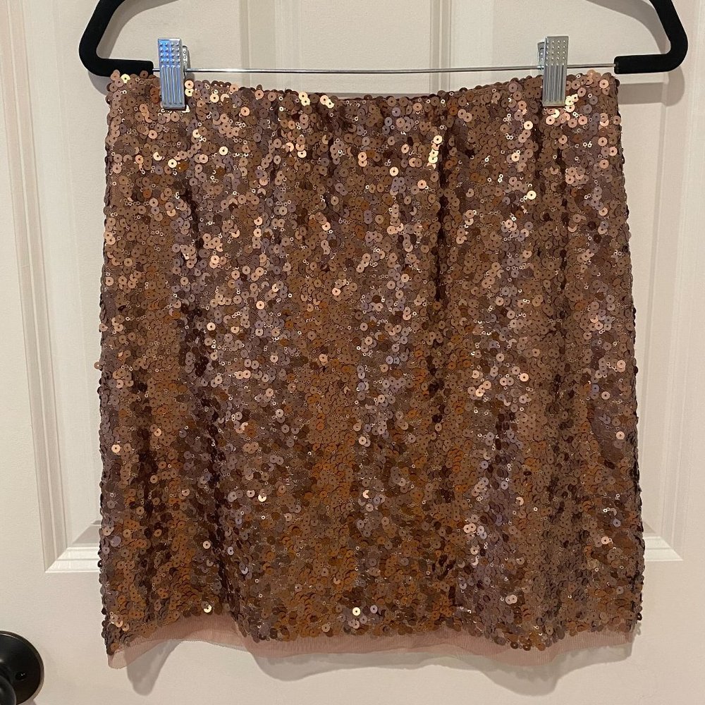 LC Lauren Conrad Copper‎ Sequin Mini Skirt - Size Small
